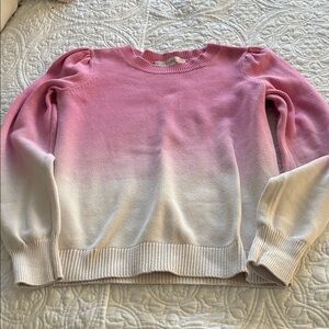 LOFT Pink and White Ombre Sweater